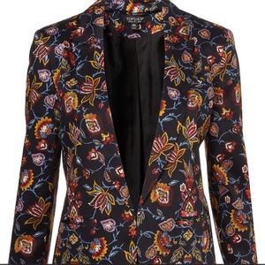 ❌SOLD❌ TOPSHOP Black Coord Tapestry Floral Blazer